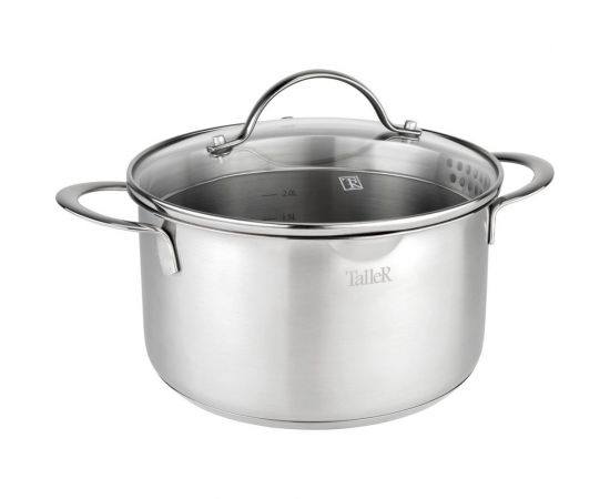 Кастрюля TALLER 3,0 л, сталь 18/10, толщина дна/стенки 3,5/0,6 мм TR-17253 