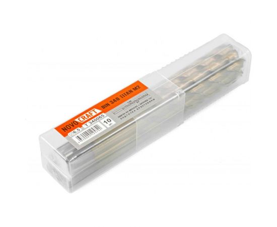 Сверло длинное по металлу (10 шт; 6.5х148х97 мм; M2; DIN 340) Novocraft T340065097148 