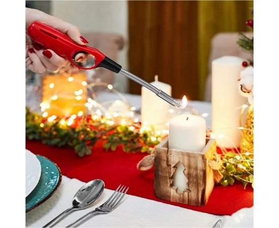 Бытовая газо??ая пьезозажигалка СОКОЛ СК-302W темно-бордовая, с гибким стержнем 61-0966 – изображение 2