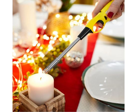 Бытовая газовая пьезозажигалка СОКОЛ СК-302W желтая, с гибким стержнем 61-0964 – изображение 2