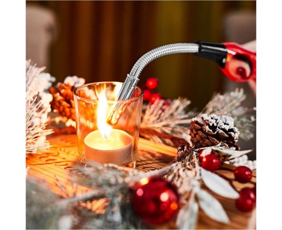 Бытовая газо??ая пьезозажигалка СОКОЛ СК-302W темно-бордовая, с гибким стержнем 61-0966 – изображение 3