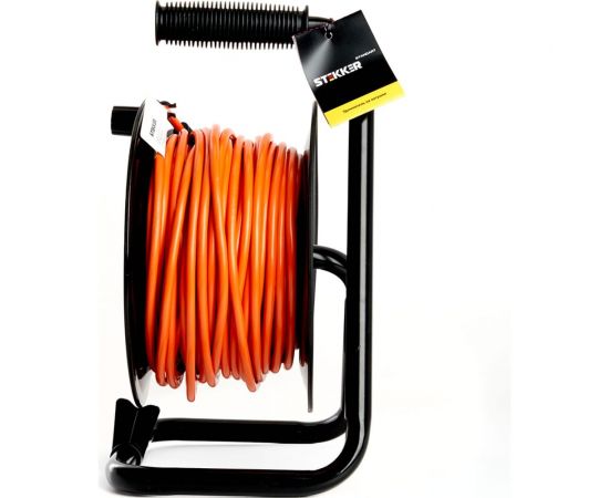 Удлинитель на катушке STEKKER STD01-40-30 Standart 4 гнезда с заземлением ПВСбм 3х1, оранжевый, 16А, IP40, 30м 49390 – изображение 4