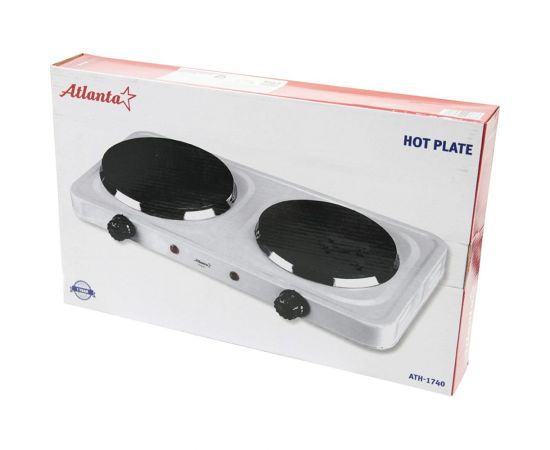 Двухконфорочная электроплитка Atlanta ATH-1740 white – изображение 5