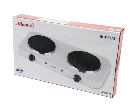 Двухконфорочная электроплитка Atlanta ATH-1739 white – изображение 5