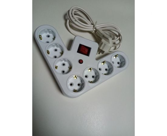 Сетевой фильтр ПЕРЕСВЕТ+ удлинитель на 7 гнезда, шнур ПВС 3х0,75, 2м 4620003920608 