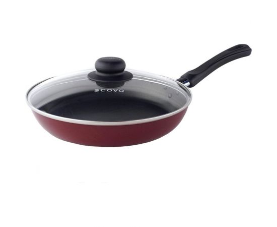 Сковорода SCOVO диаметр 28 см стеклянная крышка СЭ-030 