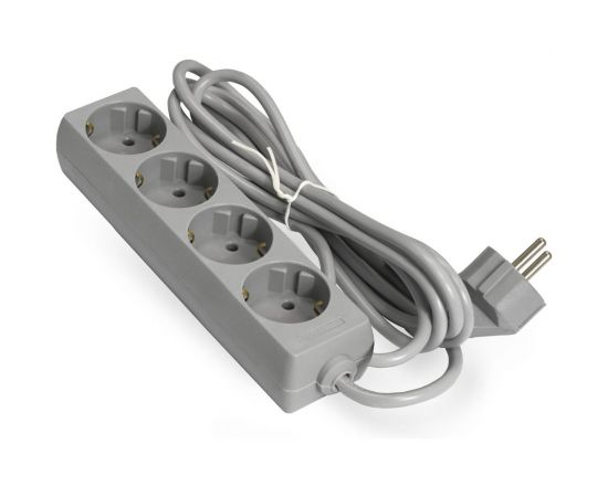 Удлинитель ExeGate ECE-4-3G 4 евророзетки с заземлением, 3м, серый 285814 