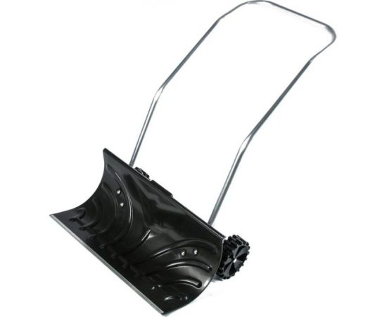 Движок для снега ЛЕТО 660x330 мм, на колесах, алюминиевая планка, металлическая п-образная ручка 24804 