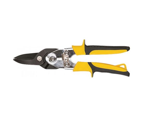 Ножницы по металлу FIT усиленные CrV Профи, прорезиненные ручки, прямые 260 мм 41573 