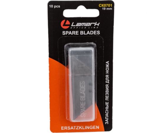 Запасные лезвия для ножа LAMARK CK0207, 19 мм 10 шт./блистер упаковка 12 штук CK0701 – изображение 2