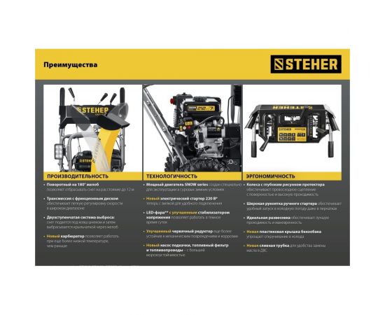 Бензиновый снегоуборщик STEHER Extrem 56 см GST-756 – изображение 24