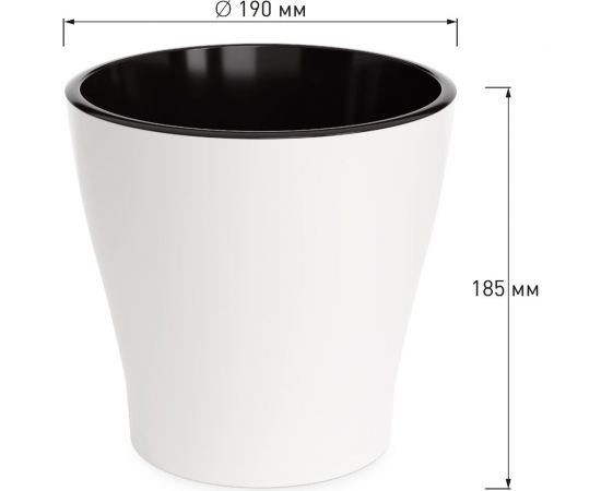 Цветочный горшок ЗПИ Альтернатива Лея 3.6 л, двойной, белый М7929 – изображение 4