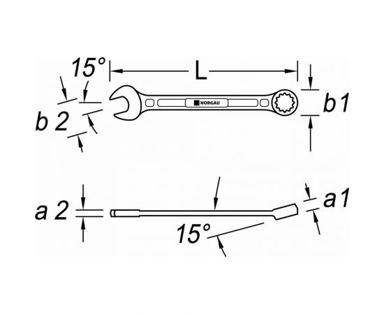 Комбинированный ключ 1/4" NORGAU 060207405 – изображение 5
