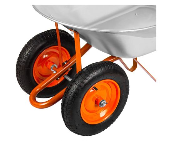Тачка садово-строительная двухколесная в коробке СТРОЙМАШ, объём 80 л, грузоподъёмность 190кг 17037 – изображение 9