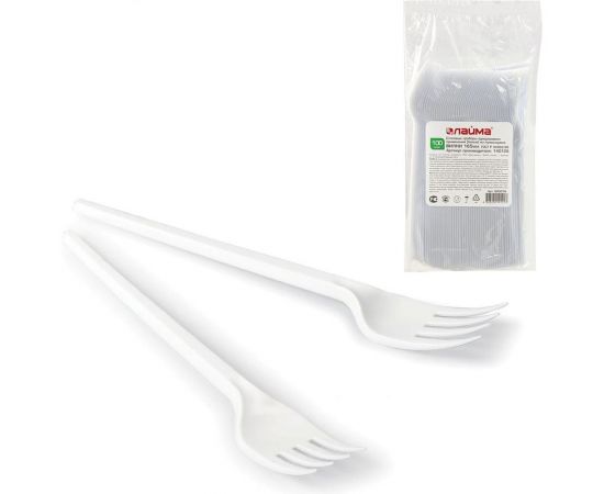 Одноразовые вилки ЛАЙМА ЭТАЛОН, 165 мм, 100 шт, 603078 