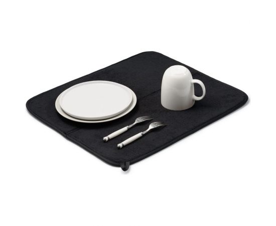 Коврик для сушки посуды SHINY KITCHEN черный B0232 