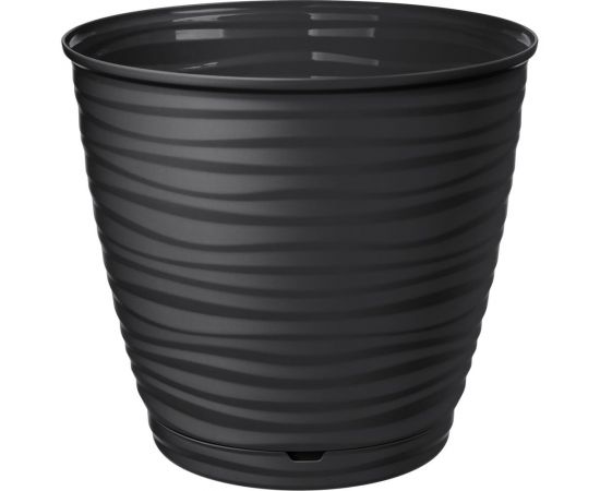 Горшок для цветов Idiland saffron 5.4 л, с поддоном, черный 692216103ЧЕР 221610330/02 