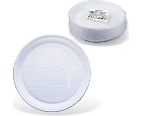 Одноразовые тарелки ЛАЙМА Стандарт 100 шт, белые 602649 