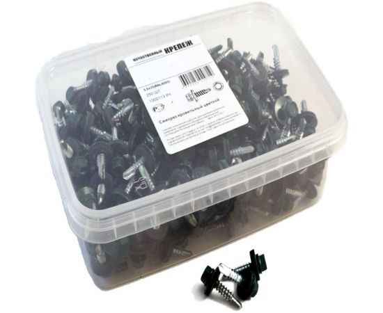 Кровельный саморез Качественный крепеж зеленый мох 5,5х25 250 шт 1000113 КЧ 