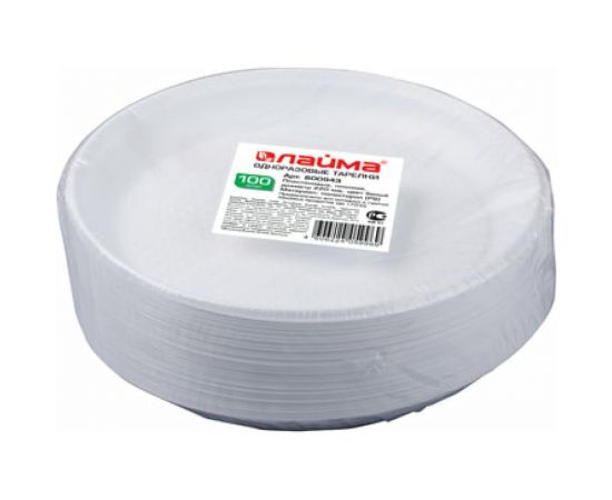 Одноразовые тарелки ЛАЙМА Бюджет 100 шт 600943 – изображение 11