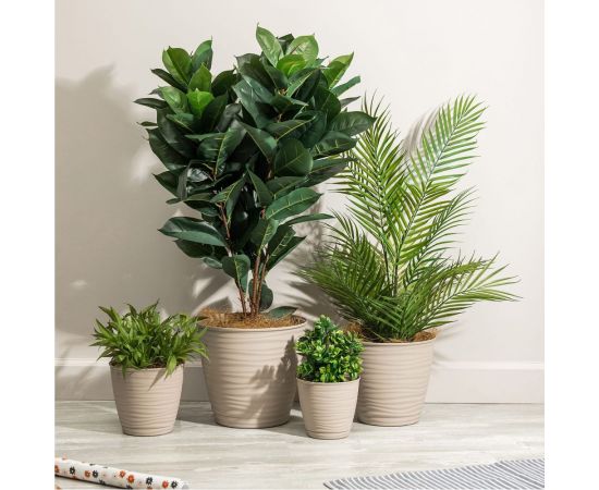 Горшок для цветов Idiland Saffron D 177 мм, 2.6 л, с поддоном, бежевый 221610227/01 – изображение 3