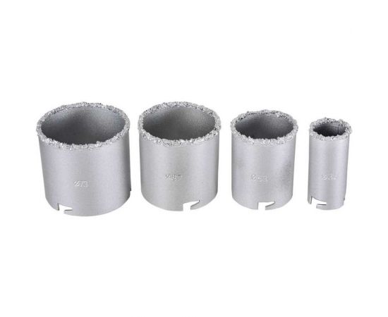 Набор коронок алмазных по керамической плитке 33-53-67-73 мм Вихрь 73/10/9/4 – изображение 3