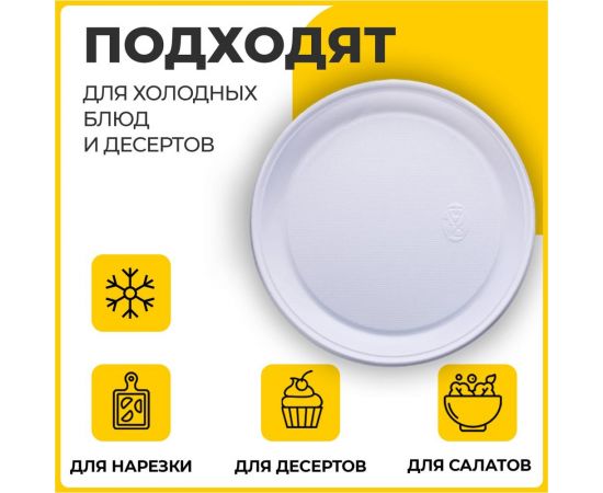 Одноразовые тарелки ЛАЙМА Бюджет 100 шт 600943 – изображение 4