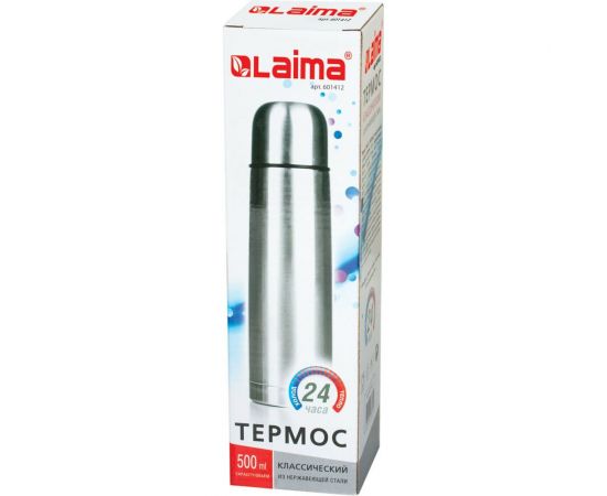 Классический термос с узким горлом ЛАЙМА 0.5 л, нержавеющая сталь 601412 – изображение 5