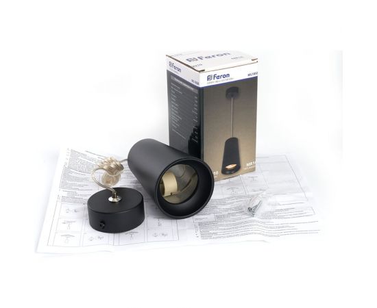Потолочный светильник FERON ml1838 barrel bell levitation на подвесе, 1,7 м, mr16, 35w, 230v, черный, 48421 – изображение 10