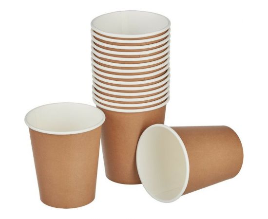 Одноразовый бумажный стакан ООО Комус Стандарт 200 мл, коричневый, 50 шт 998183 