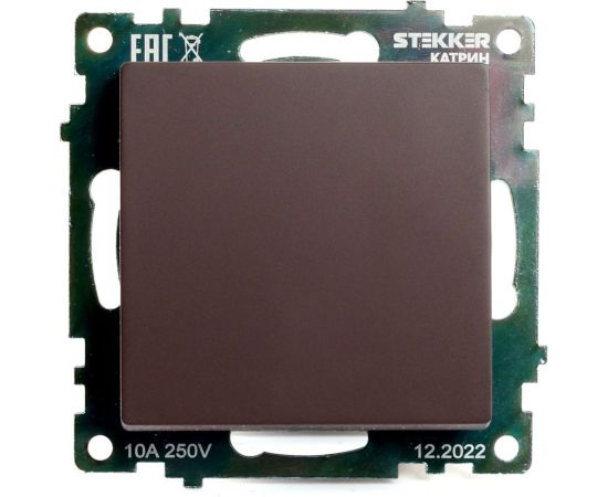 1-клавишный переключатель STEKKER (механизм), GLS10-7105-04, 250V, 10А, серия Катрин, шоколад, 49018 