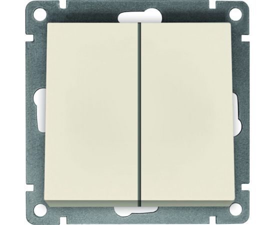 Двухклавишный выключатель UNIVersal серия афина, с/у, 10а, 220в, слоновая кость ivory еврослот A0023-I 