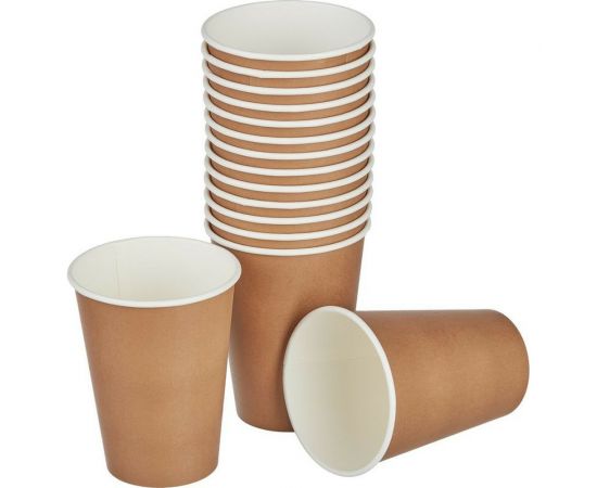 Одноразовый бумажный стакан ООО Комус Стандарт 300 мл, коричневый, 50 штук 998184 