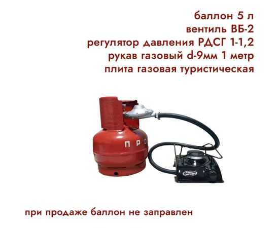 Газовая туристическая плита НЗГА ПГТ-1 Б с РДСГ 1-1.2 и ВБ-2 00000000526 – изображение 3