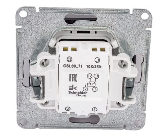 Механизм 1-клавишного перекрестного переключателя Schneider Electric Glossa 10А 7 10AX антрацит GSL000771 – изображение 4