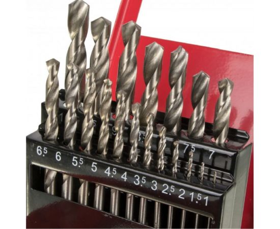 Набор сверл по металлу (19 шт; 1-10 мм; HSS) Вихрь 73/10/6/18, металл. коробка, цилиндрический хвостовик – изображение 5