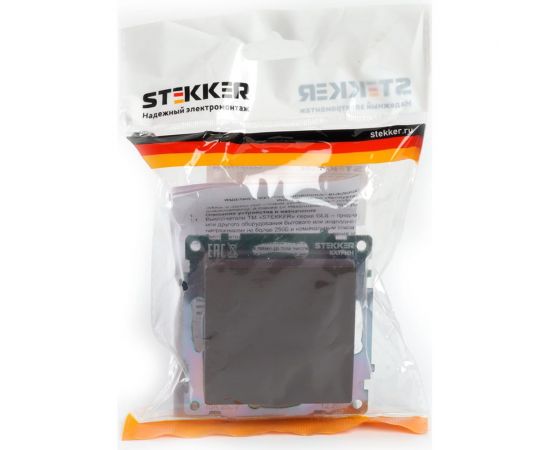 1-клавишный переключатель STEKKER (механизм), GLS10-7105-04, 250V, 10А, серия Катрин, шоколад, 49018 – изображение 5