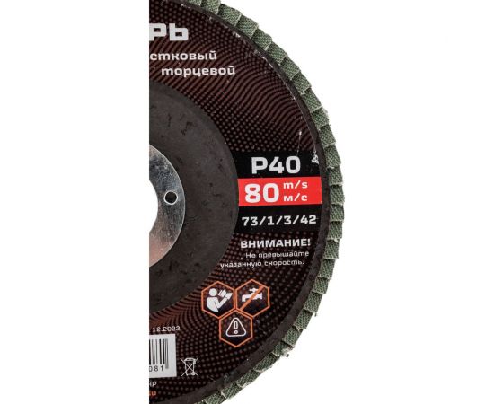 Круг лепестковый торцевой 125x22.2 мм, Р40 Вихрь 73/1/3/42 – изображение 6
