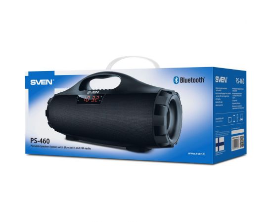 Портативная колонка SVEN АС PS-460 черная, 18 Вт, Bluetooth, FM, USB, microSD, LED-дисплей, 1800 мА*ч SV-015237 – изображение 6