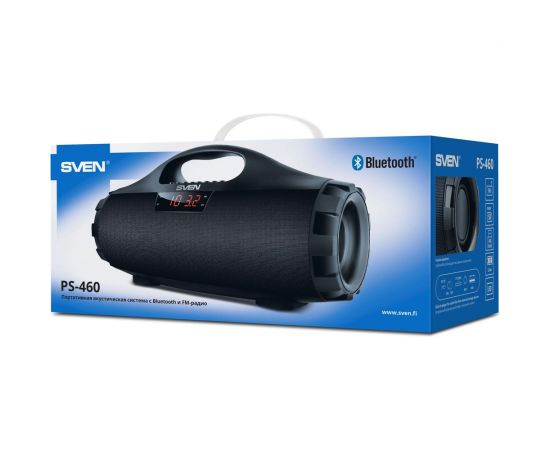 Портативная колонка SVEN АС PS-460 черная, 18 Вт, Bluetooth, FM, USB, microSD, LED-дисплей, 1800 мА*ч SV-015237 – изображение 7