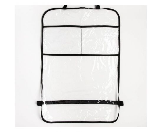 Защитная накидка на спинку сидения автомобиля СИМАЛЕНД 60x40 см, ПВХ, 2 кармана 4940725 