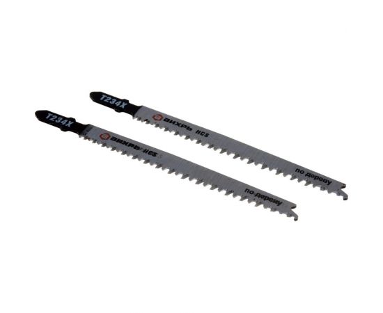 Пилки для лобзика Т234Х по дереву, чистый рез, прогрессирующий зуб 116х90мм 2 шт. Вихрь 73/10/5/11 – изображение 5