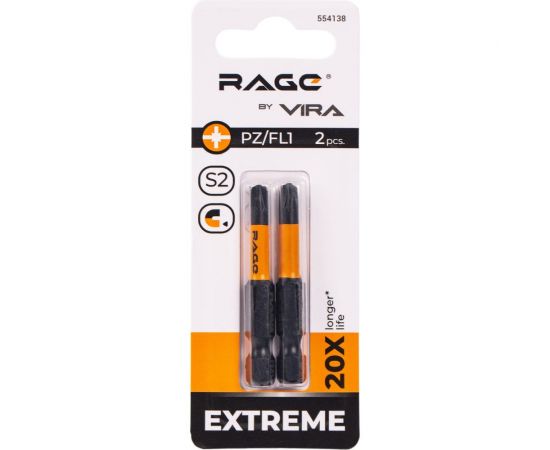 Биты магнитные S2 PZ/FL1, 50 мм, 2 шт rage by VIRA 554138 – изображение 9