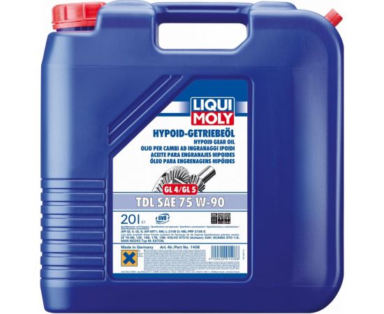 Полусинтетическое трансмиссионное масло 20л 75W-90 (GL-4/GL-5) LIQUI MOLY Hypoid-Getriebeoil TDL 1408 