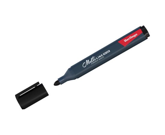 Перманентный маркер BERLINGO Multiline PE320 черный, пулевидный, трехгранный, 3 мм BMc_17201 