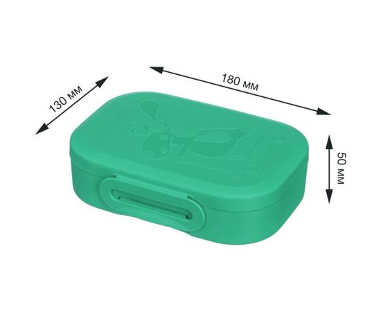 Ланч-бокс Phibo СОБАЧКА 180x130x50 мм, 0,98 л зеленый 431316409 – изображение 3