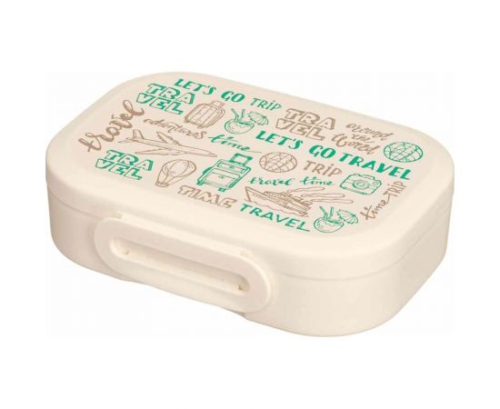 Ланч-бокс Phibo с декором travel, 180x130x50 мм, 0.98 л, бежевый 43421990751 