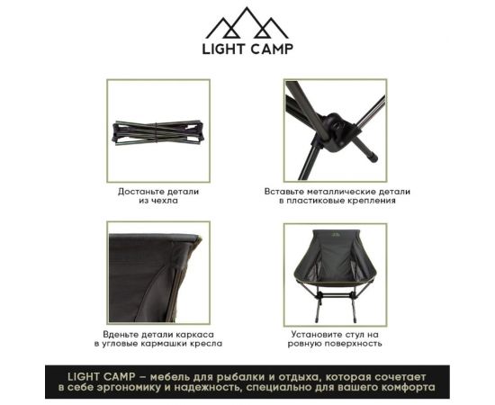 Складное кресло LIGHT CAMP Folding Chair Medium зеленый LC-301 – изображение 12