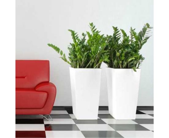 Кашпо с вкладышем LAMELA Sp.z o. 547 FINEZJA 31х31х60 см, белое 030945 – изображение 2