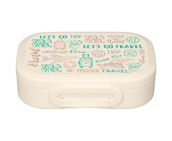 Ланч-бокс Phibo с декором travel, 180x130x50 мм, 0.98 л, бежевый 43421990751 – изображение 2